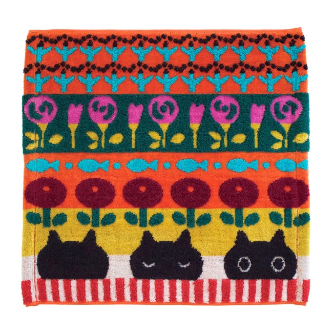 Serviette japonaise en coton éponge Meme Sarasa – Atsuko Matano Orange