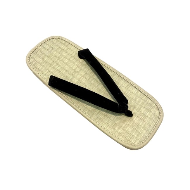 Sandales Zori japonaises paille et velours noir Zori japonaises en paille avec hanao en velours noir