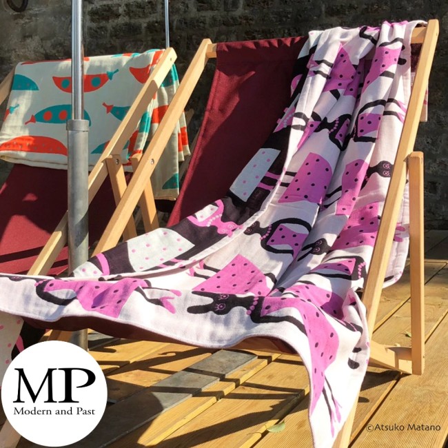 plaid japonais en coton bleu Dress Usagi Atsuko Matano