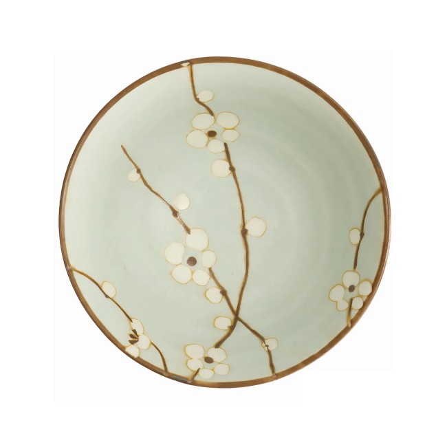 Bol japonais soupe miso vert Soshun 300 ml fleurs cerisier