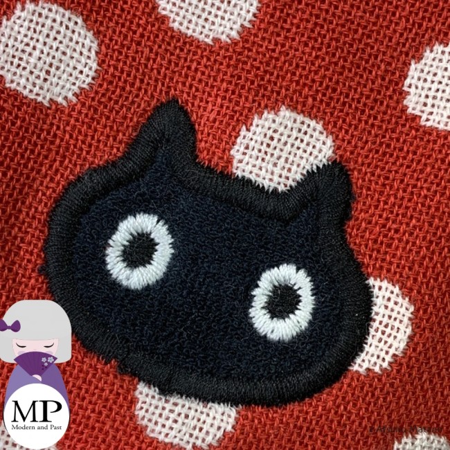 Bavoir japonais bébé coton rouge à pois Atsuko Matano fabriqué au Japon