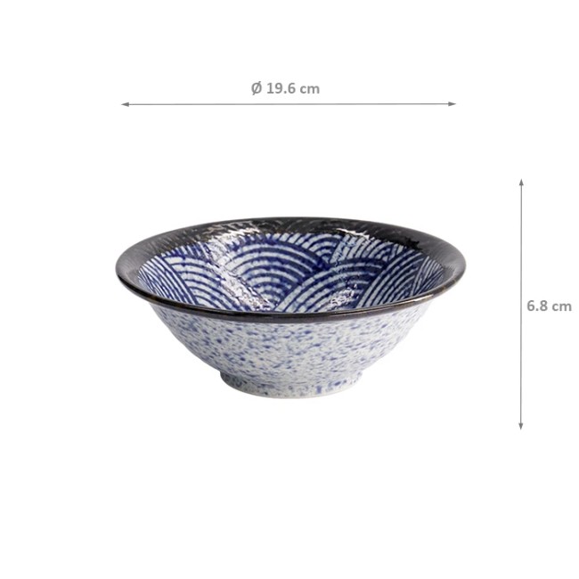 bol japonais Aisai Seigaiha bleu fabriqué au Japon bol japonais Aisai Seigaiha bleu motif vagues en porcelaine