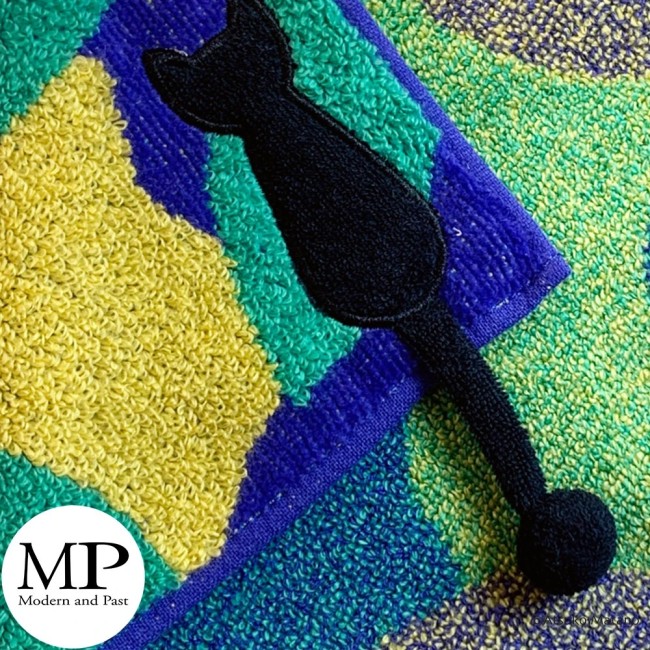 Mini serviette japonaise pastel en coton chat Kaze Atsuko Matano