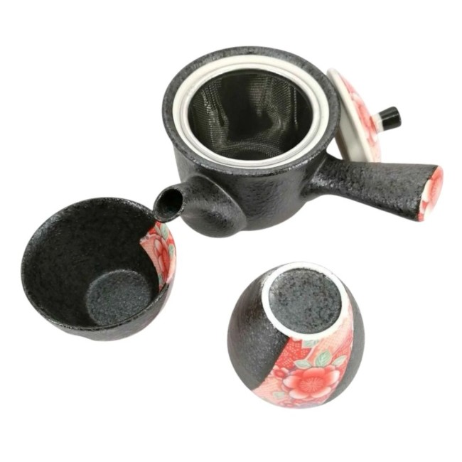 Service à thé japonais Kyusu Kyo Yuzen en porcelaine de Mino