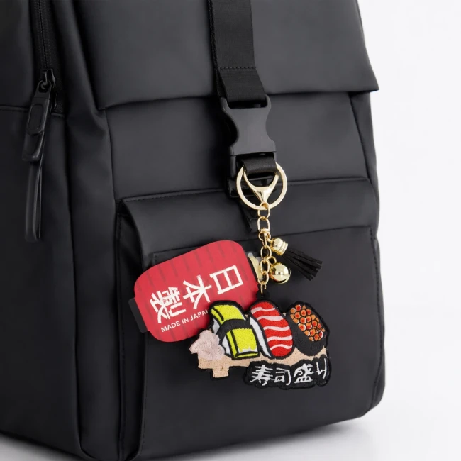 Porte-clés japonais brodé Sushi fabriqué au Japon Modern and Past