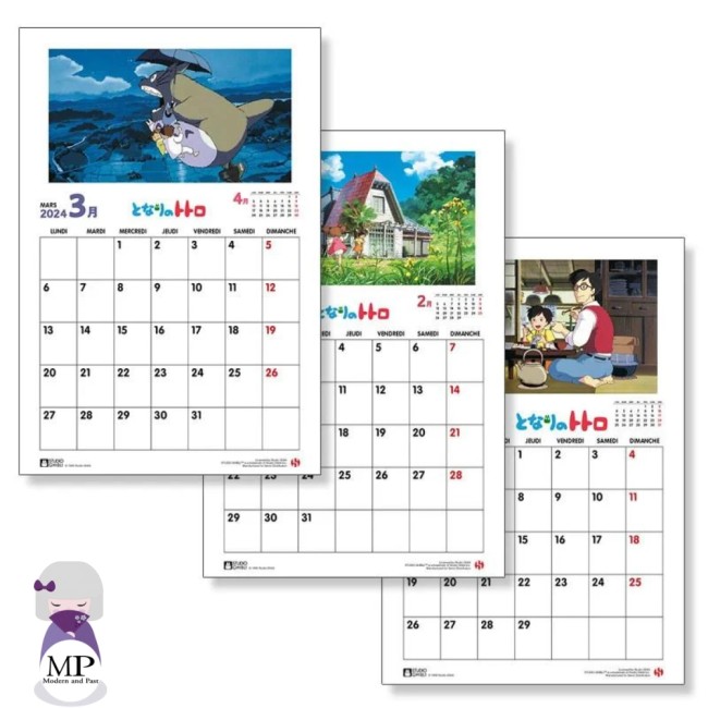 Calendrier mural 2024 Totoro – Ghibli – Version française