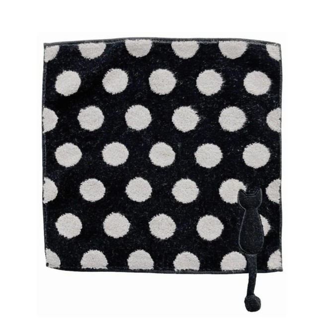 Serviette japonaise en coton à pois – Modèle Monotone Dots – Atsuko Matano Serviette japonaise en coton à pois Monotone Dots Atsuko Matano - Noir