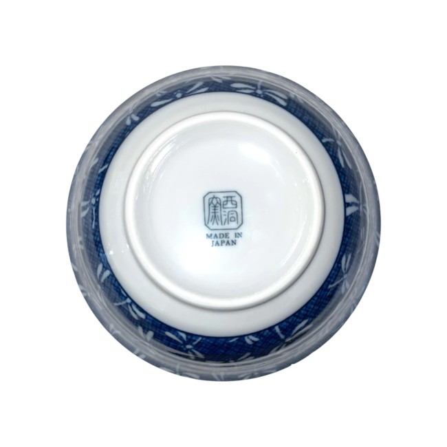 Bol japonais bleu en céramique aux motifs de libellules