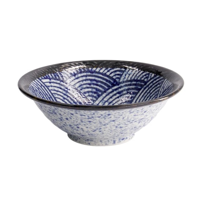 bol japonais Aisai Seigaiha bleu fabriqué au Japon bol japonais Aisai Seigaiha bleu motif vagues en porcelaine