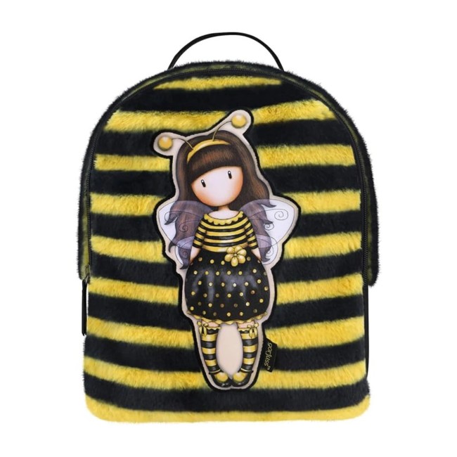 Sac à dos Gorjuss Bee Loved jaune et noir en matière douce