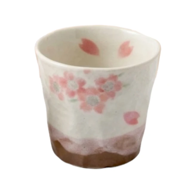 Tasse japonaise Shirakumo Sakura rose en porcelaine de Mino - Modern and Past