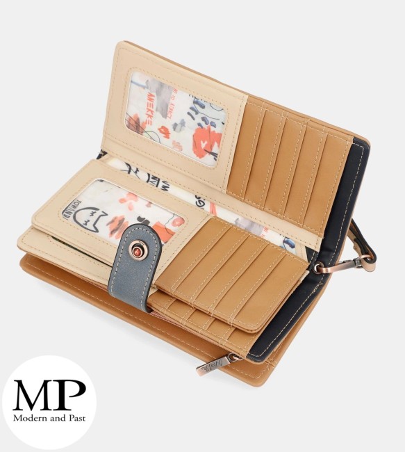 Portefeuille Anekke Fun & Music – Modèle Femme Grand portefeuille Anekke Fun & Music bleu et beige pour femme