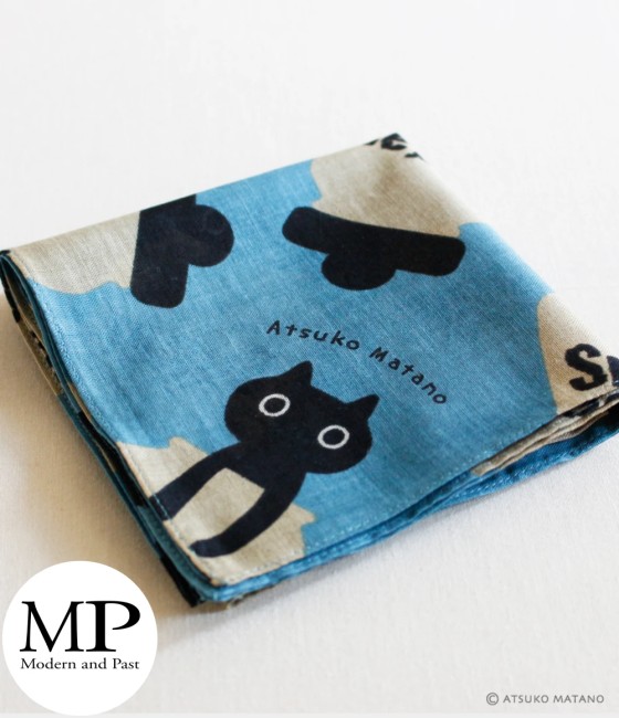 Petit foulard japonais Sugar bleu – Atsuko Matano Petit foulard japonais bleu motif Sugar Atsuko Matano