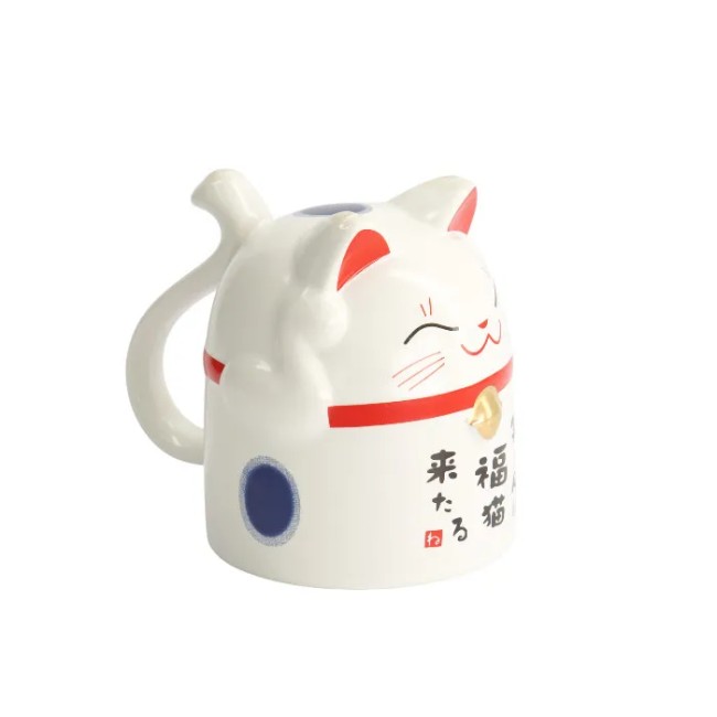 Mug Maneki Neko bleu – céramique japonaise kawaii Mug japonais Maneki Neko bleu – céramique kawaii 350 ml