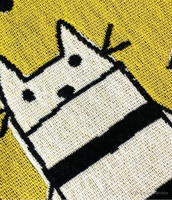 Serviette de bain japonaise Cat in NY jaune – Atsuko Matano serviette de bain japonaise Cat in NY jaune Atsuko Matano