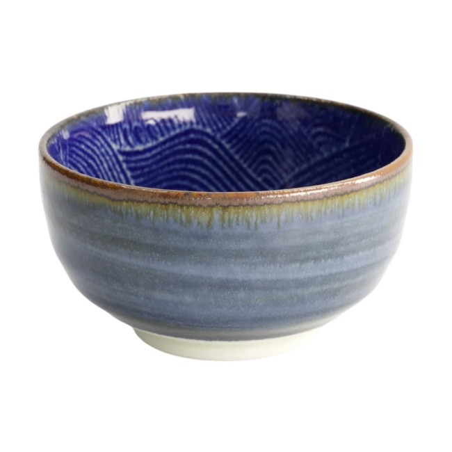 Bol japonais Seigaiha Bleu – Motif vagues Seigaiha – Porcelaine du Japon Bol japonais Seigaiha Bleu en porcelaine – Fabriqué au Japon