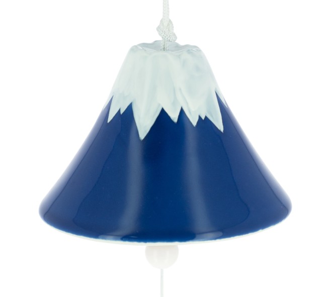 cloche furin japonaise céramique mont fuji bleu