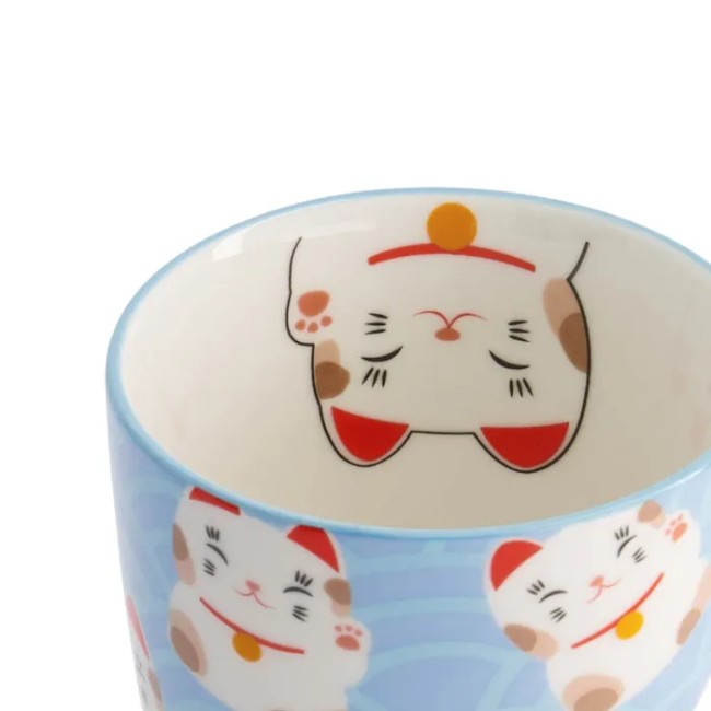 Mug Maneki Neko bleu 380 ml – Tokyo Design Studio Mug japonais Maneki Neko bleu 380 ml Tokyo Design Studio