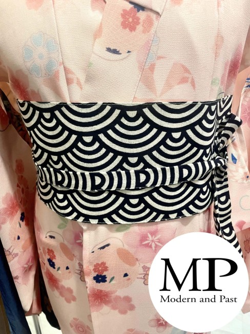obi japonais coton motifs vagues Nami