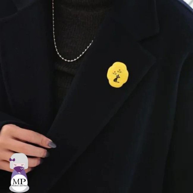 Broche Jiji jaune Kiki la petite sorcière Studio Ghibli