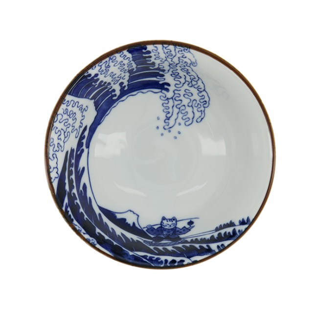 bol japonais chat neko vague kanagawa mont fuji 15 cm