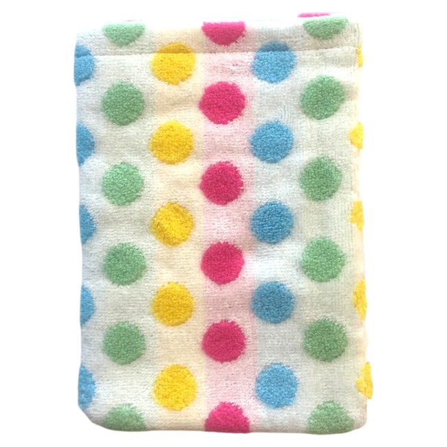 gant de toilette japonais blanc en éponge 100% coton à pois Atsuko Matano