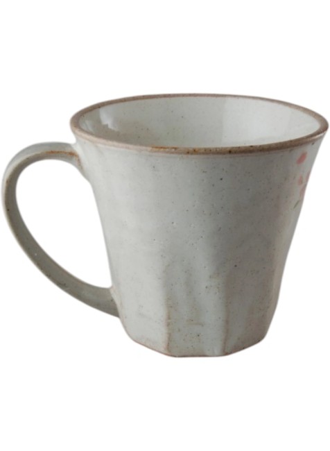 Tasse japonaise Sakura Shizuku – Fleurs de cerisier – Faïence artisanale Tasse japonaise Sakura Shizuku en faïence blanche avec motifs de fleurs de cerisier fabriquée au Japon