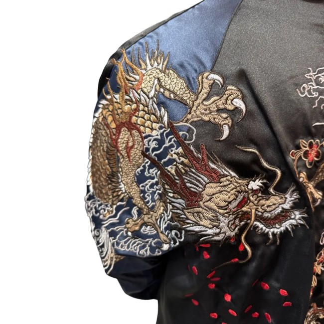 Veste Sukajan Dragons – Côté Double Dragons Veste Sukajan réversible face à face des dragons – côté deux dragons