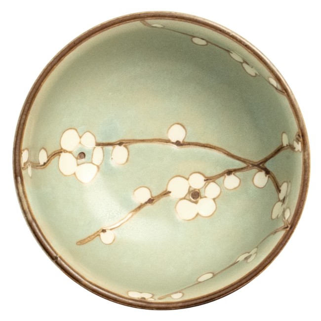 Bol japonais à riz ou à soupe vert Soshun Hana Sakura Fabriqué au Japon Bol japonais - vert Soshun - riz - soupe - cuisine - 13 x 7 cm - 500ml - vaisselle - Modern and Past - Brest - fabriqué au Japon