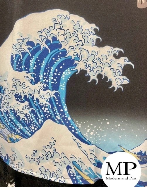 Veste kimono moderne vague Kanagawa carpe Koï et dragon