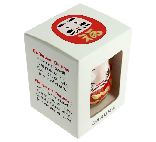 Daruma traditionnel rouge moyen porte-bonheur japonais