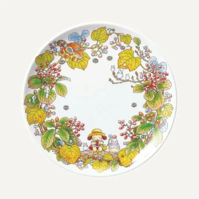 Assiette japonaise Totoro viornes en porcelaine 23 cm fabriquée au Japon