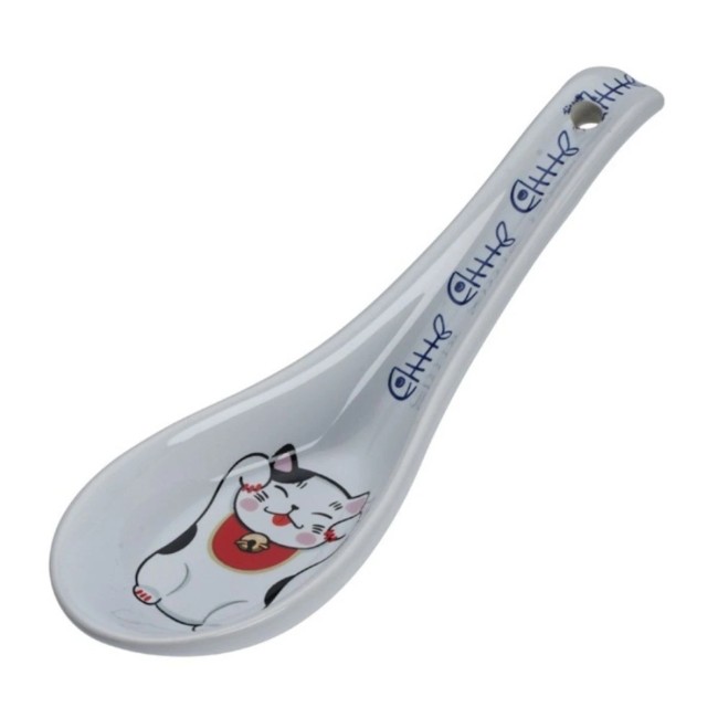 cuillère japonaise Maneki Neko kawaii porte-bonheur Une cuillère japonaise kawaii au symbole porte-bonheur Cette cuillère kawaii chat Lucky Cat Neko met à l’honneur le célèbre Maneki Neko, le chat porte-bonheur japonais levant ses deux pattes, symbole d’invitation à la chance et à la prospérité. Son desig