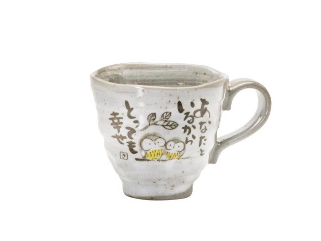 Tasse japonaise hiboux Fukurou – céramique Mino-yaki Tasse japonaise hiboux Fukurou en céramique Mino-yaki faite main