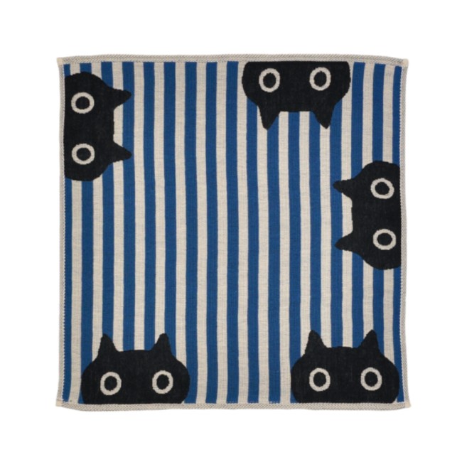 Serviette japonaise Mémé Stripe en coton – Atsuko Matano serviette japonaise gaze coton Chat Mémé Stripe Atsuko Matano