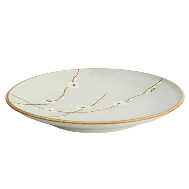 Assiette japonaise Vert Soshun – Modern and Past assiette japonaise Vert Soshun en céramique avec fleurs de cerisier