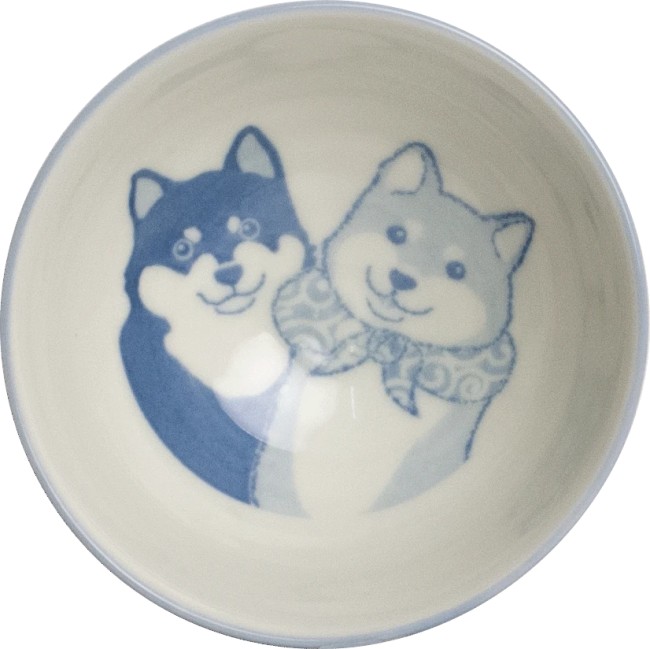 Bol japonais en porcelaine motif Shiba Bleu