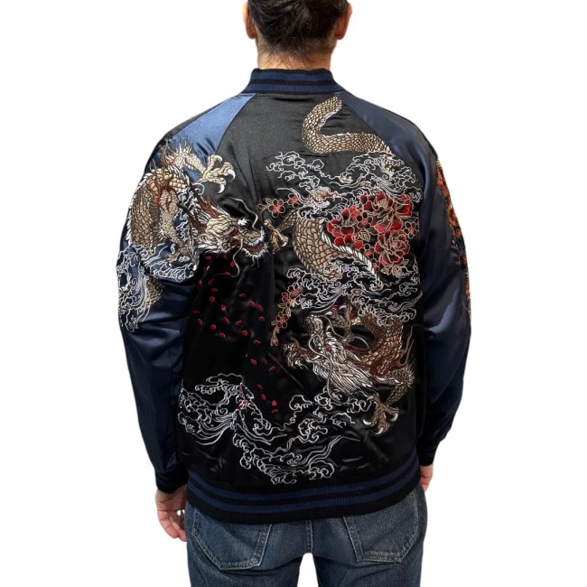 Veste Sukajan Dragons – Côté Double Dragons Veste Sukajan réversible face à face des dragons – côté deux dragons