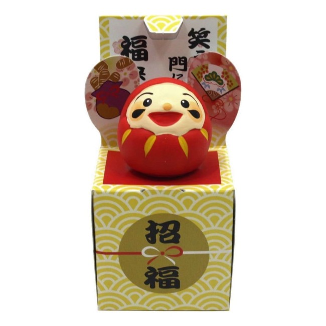 Daruma mini rouge – Porte-bonheur japonais fabriqué au Japon Daruma mini rouge en porcelaine – Porte-bonheur japonais fait main