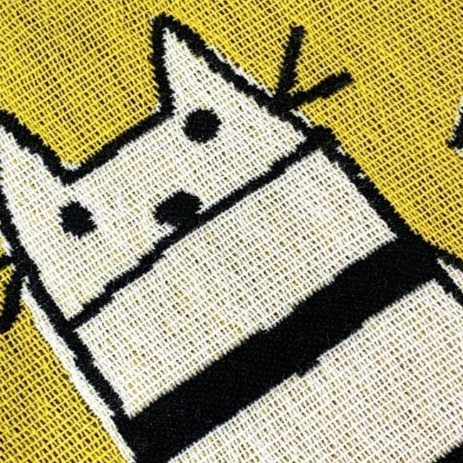 serviette de bain japonaise Cat in NY jaune Atsuko Matano