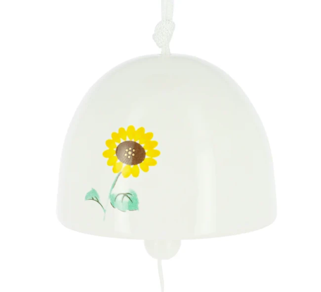 Cloche Furin en céramique Rankaku Tournesol fabriquée au Japon chez Modern and Past