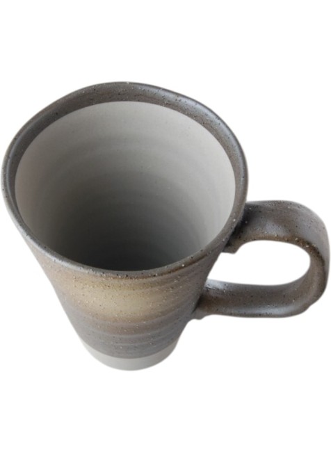 mug japonais Nami Fuchi en faïence marron et gris