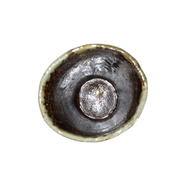 Tasse à thé japonaise en porcelaine Mino Yaki avec motifs chats et kanji