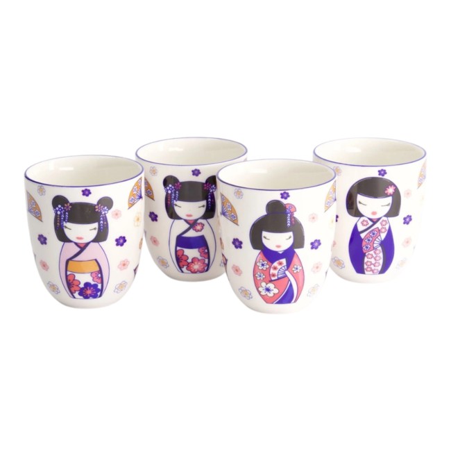 Coffret de 4 tasses japonaises Maiko Kokeshi – Tokyo Design