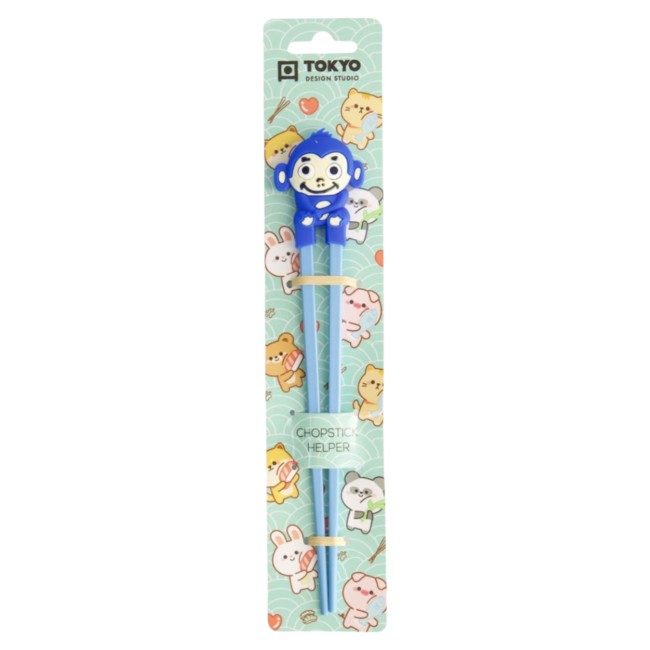 Baguettes pour enfants avec aide – motif Singe bleu Kawaii