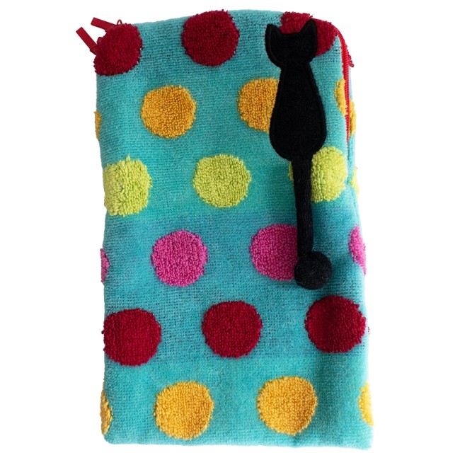 Pochette japonaise en coton – Modèle Drops à pois – Atsuko Matano Pochette japonaise en coton à pois Drops Atsuko Matano - bleu