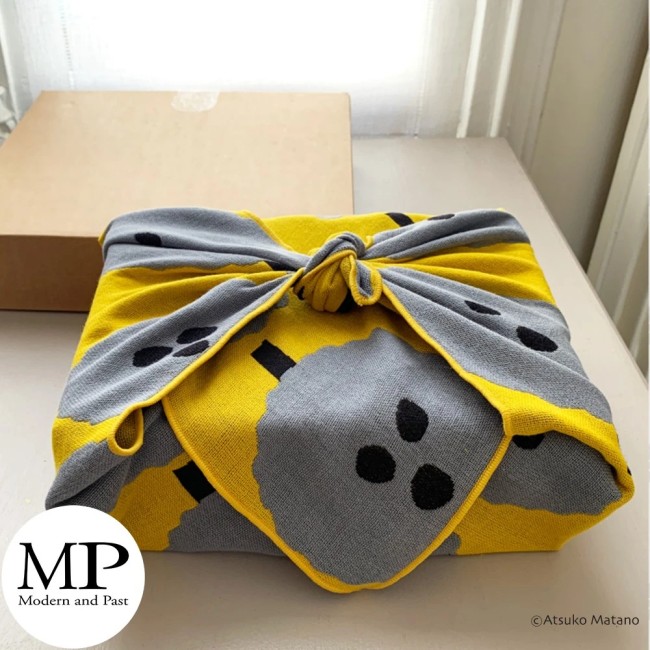 Foulard japonais en gaze de coton jaune Feel Happy Atsuko Matano