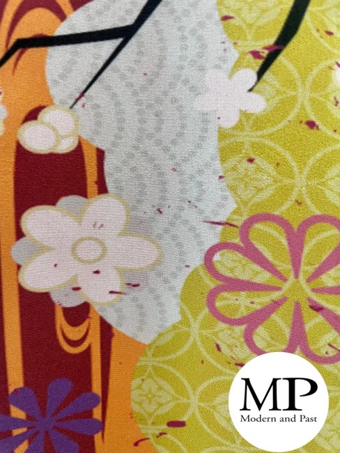 Obi Japonais Patchwork à Fleurs – Réversible Obi japonais réversible patchwork à fleurs tons d’automne