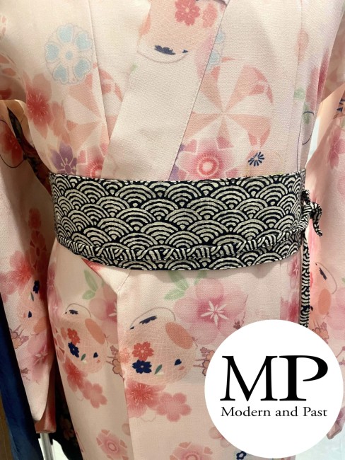 obi japonais coton motif vagues Nami