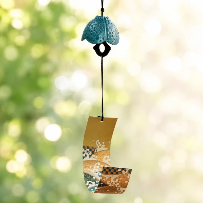 Cloche à vent japonaise Furin Hana turquoise - Modern and Past